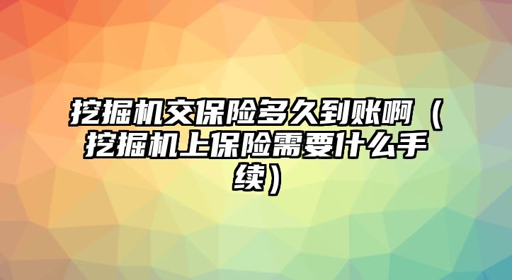 挖掘機交保險多久到賬?。ㄍ诰驒C上保險需要什么手續(xù)）