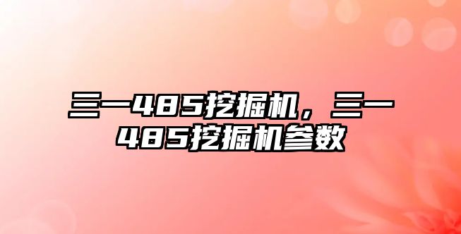 三一485挖掘機，三一485挖掘機參數(shù)