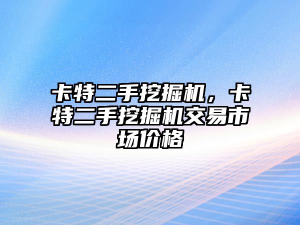 卡特二手挖掘機，卡特二手挖掘機交易市場價格