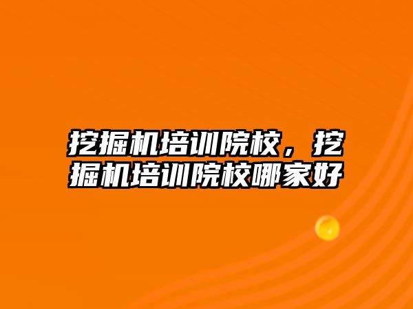 挖掘機培訓(xùn)院校，挖掘機培訓(xùn)院校哪家好