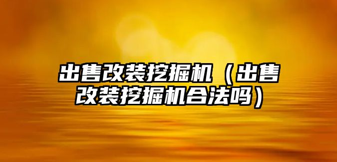 出售改裝挖掘機（出售改裝挖掘機合法嗎）