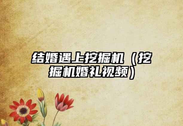 結(jié)婚遇上挖掘機（挖掘機婚禮視頻）