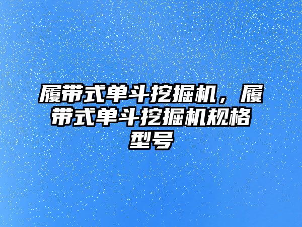 履帶式單斗挖掘機，履帶式單斗挖掘機規(guī)格型號