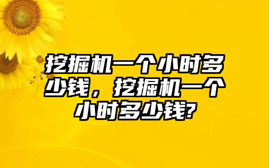 挖掘機(jī)一個小時多少錢，挖掘機(jī)一個小時多少錢?