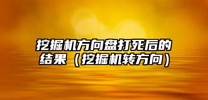 挖掘機方向盤打死后的結果（挖掘機轉方向）