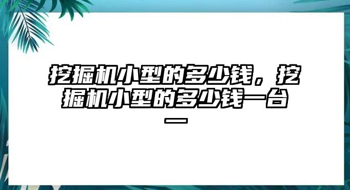 挖掘機(jī)小型的多少錢，挖掘機(jī)小型的多少錢一臺一