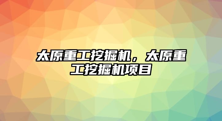 太原重工挖掘機，太原重工挖掘機項目