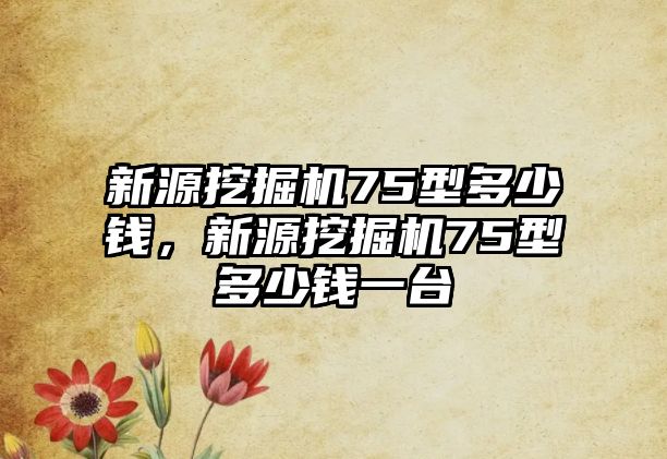 新源挖掘機(jī)75型多少錢，新源挖掘機(jī)75型多少錢一臺