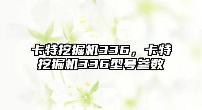 卡特挖掘機336，卡特挖掘機336型號參數(shù)