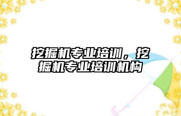 挖掘機專業(yè)培訓，挖掘機專業(yè)培訓機構(gòu)