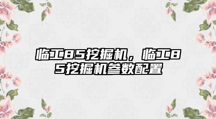 臨工85挖掘機(jī)，臨工85挖掘機(jī)參數(shù)配置