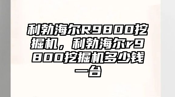 利勃海爾R9800挖掘機，利勃海爾r9800挖掘機多少錢一臺