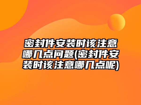 密封件安裝時(shí)該注意哪幾點(diǎn)問題(密封件安裝時(shí)該注意哪幾點(diǎn)呢)