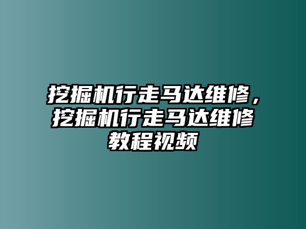 挖掘機行走馬達維修，挖掘機行走馬達維修教程視頻