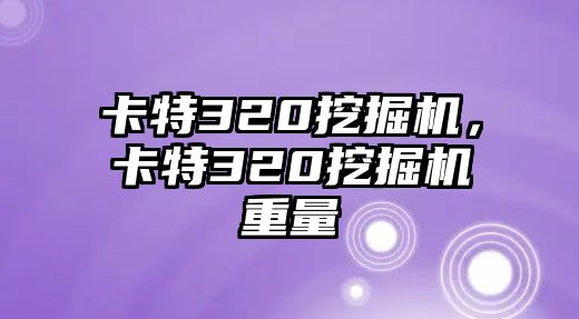 卡特320挖掘機，卡特320挖掘機重量