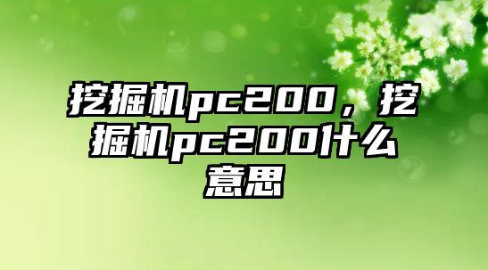 挖掘機(jī)pc200，挖掘機(jī)pc200什么意思