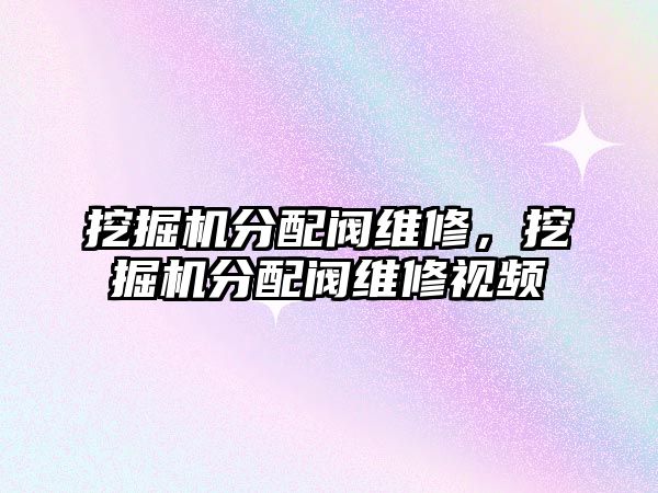 挖掘機(jī)分配閥維修，挖掘機(jī)分配閥維修視頻