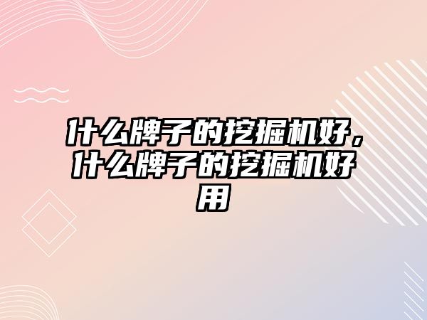 什么牌子的挖掘機好，什么牌子的挖掘機好用