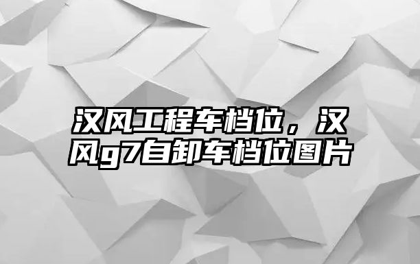 漢風(fēng)工程車檔位，漢風(fēng)g7自卸車檔位圖片