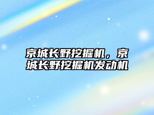 京城長野挖掘機，京城長野挖掘機發(fā)動機