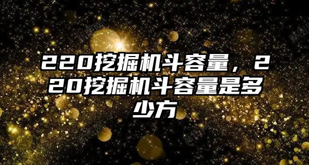 220挖掘機(jī)斗容量，220挖掘機(jī)斗容量是多少方