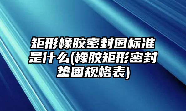 矩形橡膠密封圈標(biāo)準(zhǔn)是什么(橡膠矩形密封墊圈規(guī)格表)