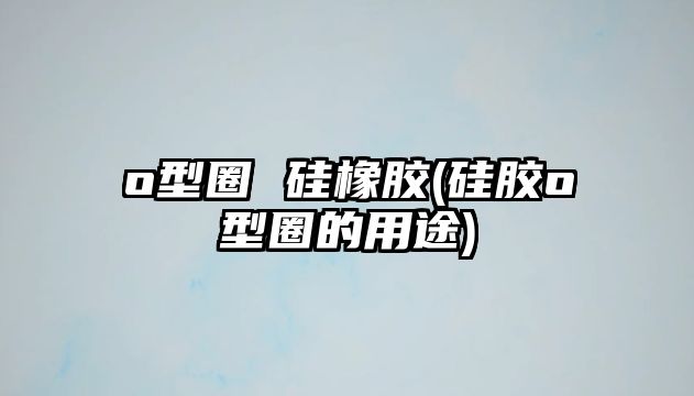 o型圈 硅橡膠(硅膠o型圈的用途)