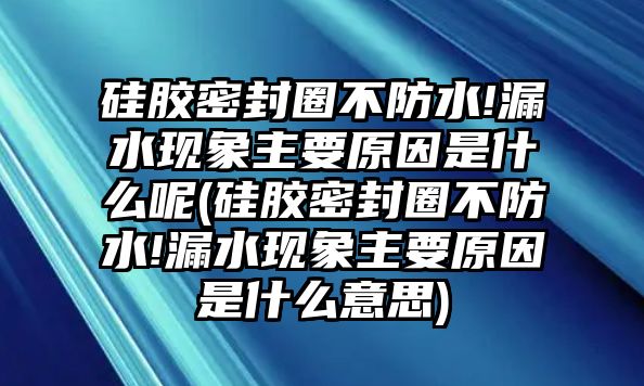 硅膠密封圈不防水!漏水現(xiàn)象主要原因是什么呢(硅膠密封圈不防水!漏水現(xiàn)象主要原因是什么意思)