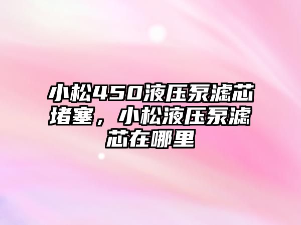 小松450液壓泵濾芯堵塞，小松液壓泵濾芯在哪里