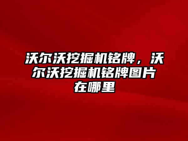 沃爾沃挖掘機銘牌，沃爾沃挖掘機銘牌圖片在哪里