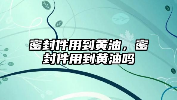 密封件用到黃油，密封件用到黃油嗎