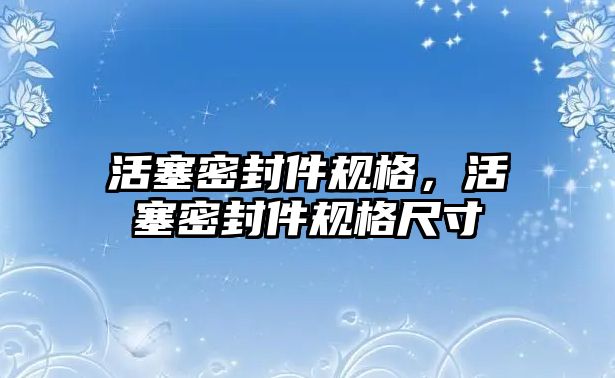 活塞密封件規(guī)格，活塞密封件規(guī)格尺寸