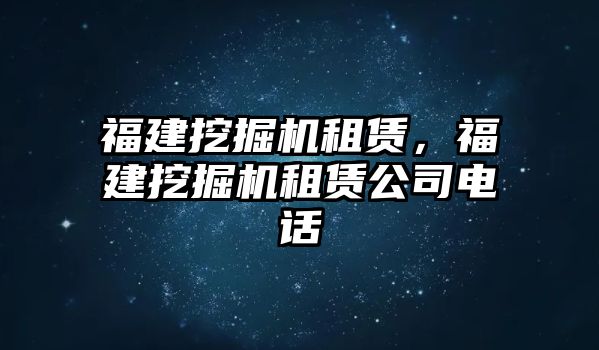 福建挖掘機租賃，福建挖掘機租賃公司電話