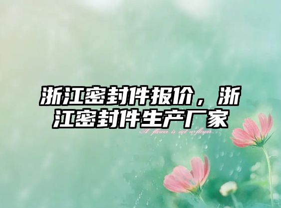 浙江密封件報價，浙江密封件生產(chǎn)廠家