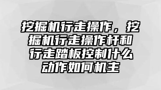 挖掘機(jī)行走操作，挖掘機(jī)行走操作桿和行走踏板控制什么動作如何機(jī)主