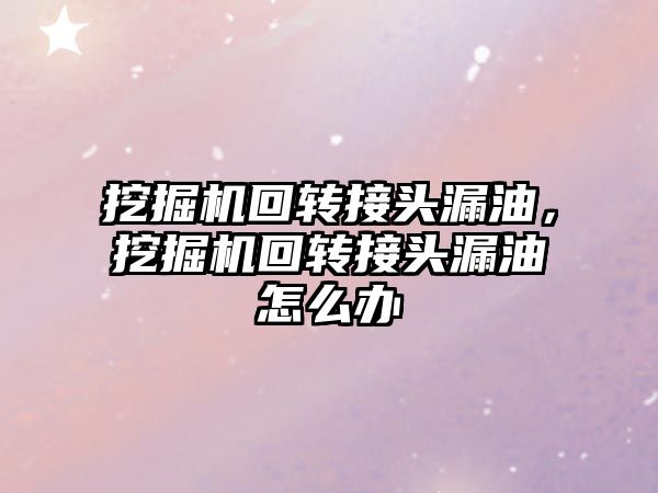 挖掘機回轉(zhuǎn)接頭漏油，挖掘機回轉(zhuǎn)接頭漏油怎么辦