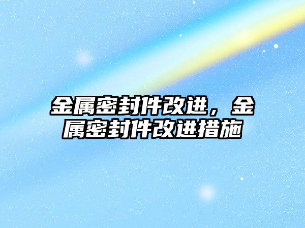 金屬密封件改進，金屬密封件改進措施