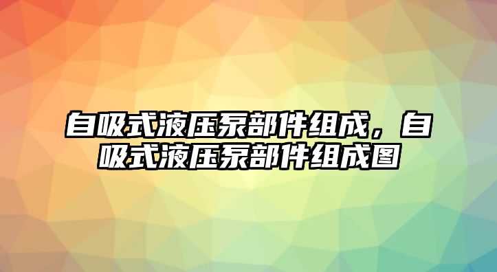 自吸式液壓泵部件組成，自吸式液壓泵部件組成圖