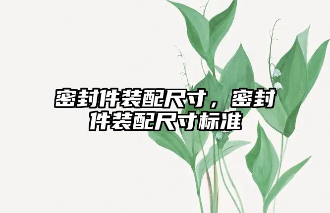 密封件裝配尺寸，密封件裝配尺寸標(biāo)準(zhǔn)