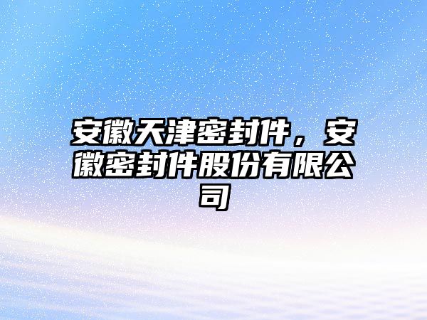 安徽天津密封件，安徽密封件股份有限公司