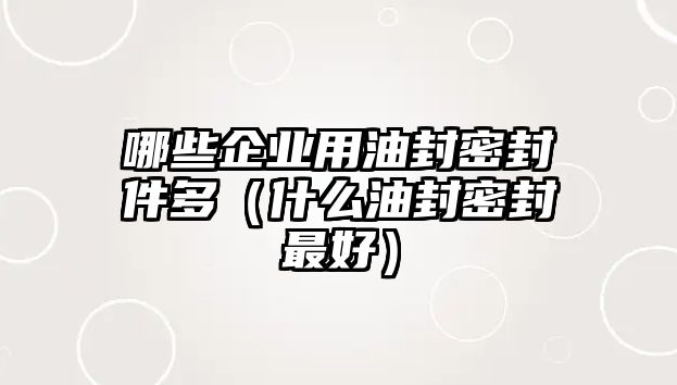 哪些企業(yè)用油封密封件多（什么油封密封最好）