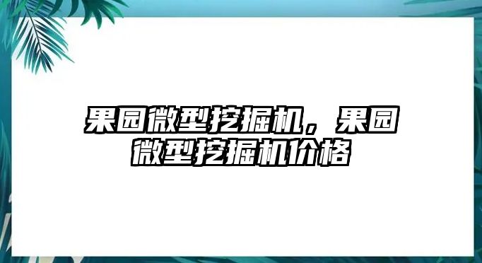 果園微型挖掘機(jī)，果園微型挖掘機(jī)價(jià)格