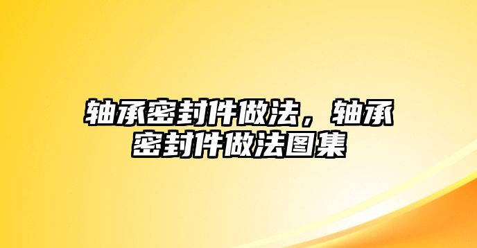 軸承密封件做法，軸承密封件做法圖集