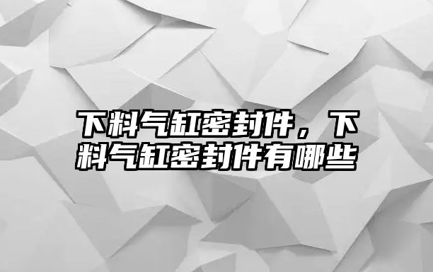 下料氣缸密封件，下料氣缸密封件有哪些