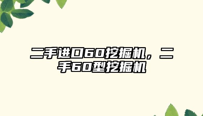 二手進(jìn)口60挖掘機(jī)，二手60型挖掘機(jī)