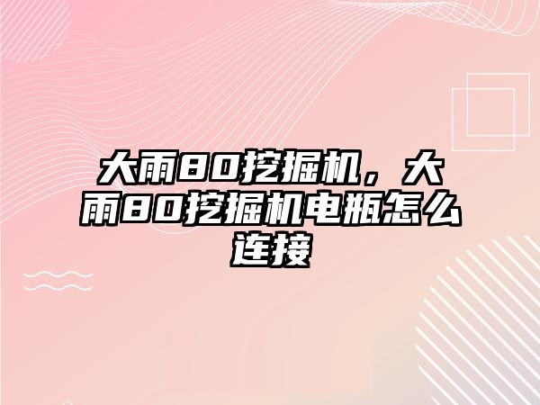 大雨80挖掘機(jī)，大雨80挖掘機(jī)電瓶怎么連接