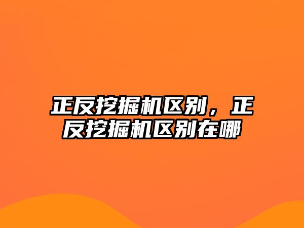 正反挖掘機區(qū)別，正反挖掘機區(qū)別在哪