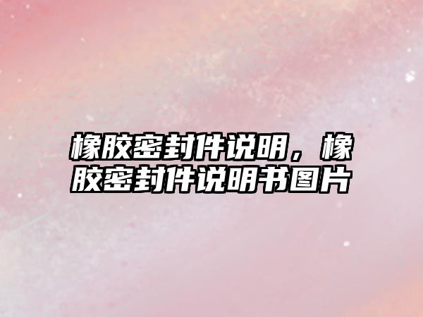 橡膠密封件說明，橡膠密封件說明書圖片