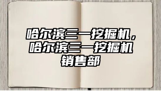 哈爾濱三一挖掘機，哈爾濱三一挖掘機銷售部