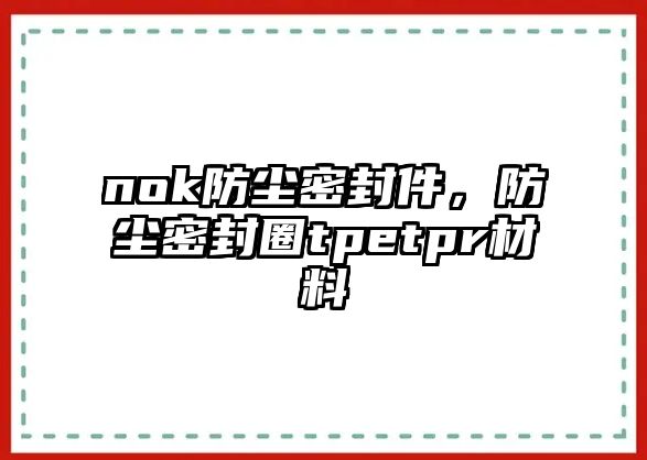 nok防塵密封件，防塵密封圈tpetpr材料